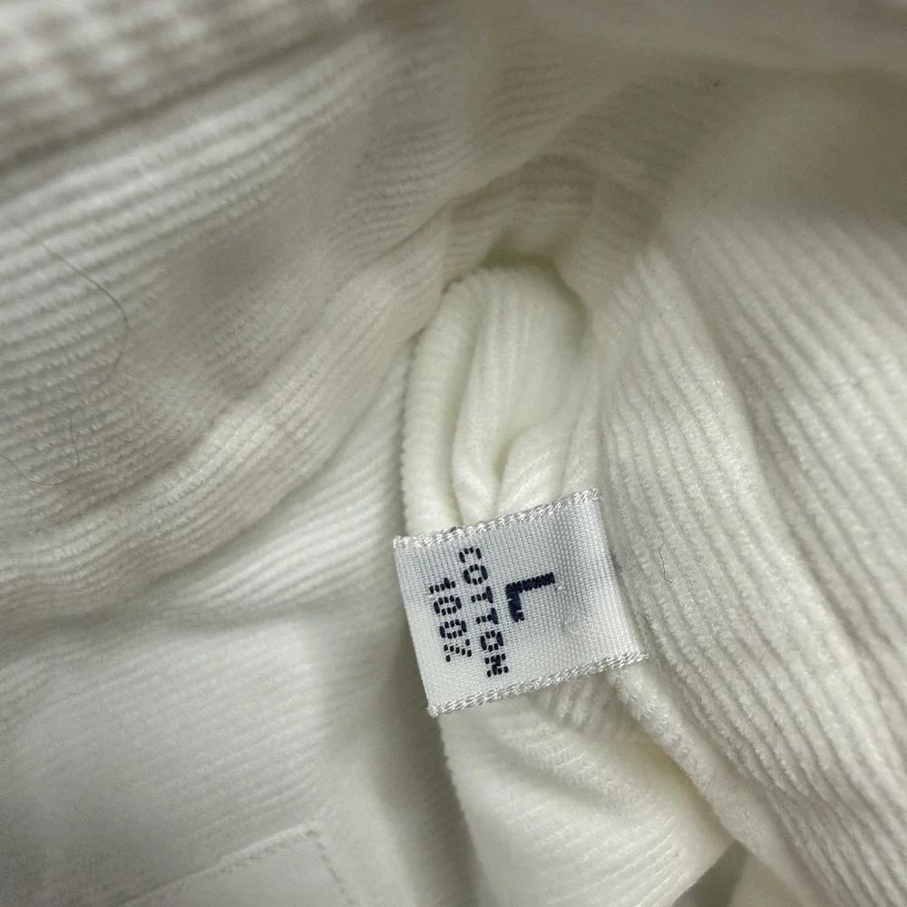 Fray Per Stanley Korshak Men's Corduroy Long Sleeve Button Shirt Large White